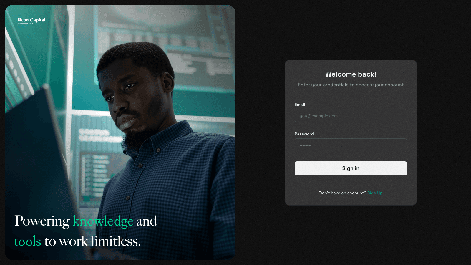 Reon Capital Developer Hub preview