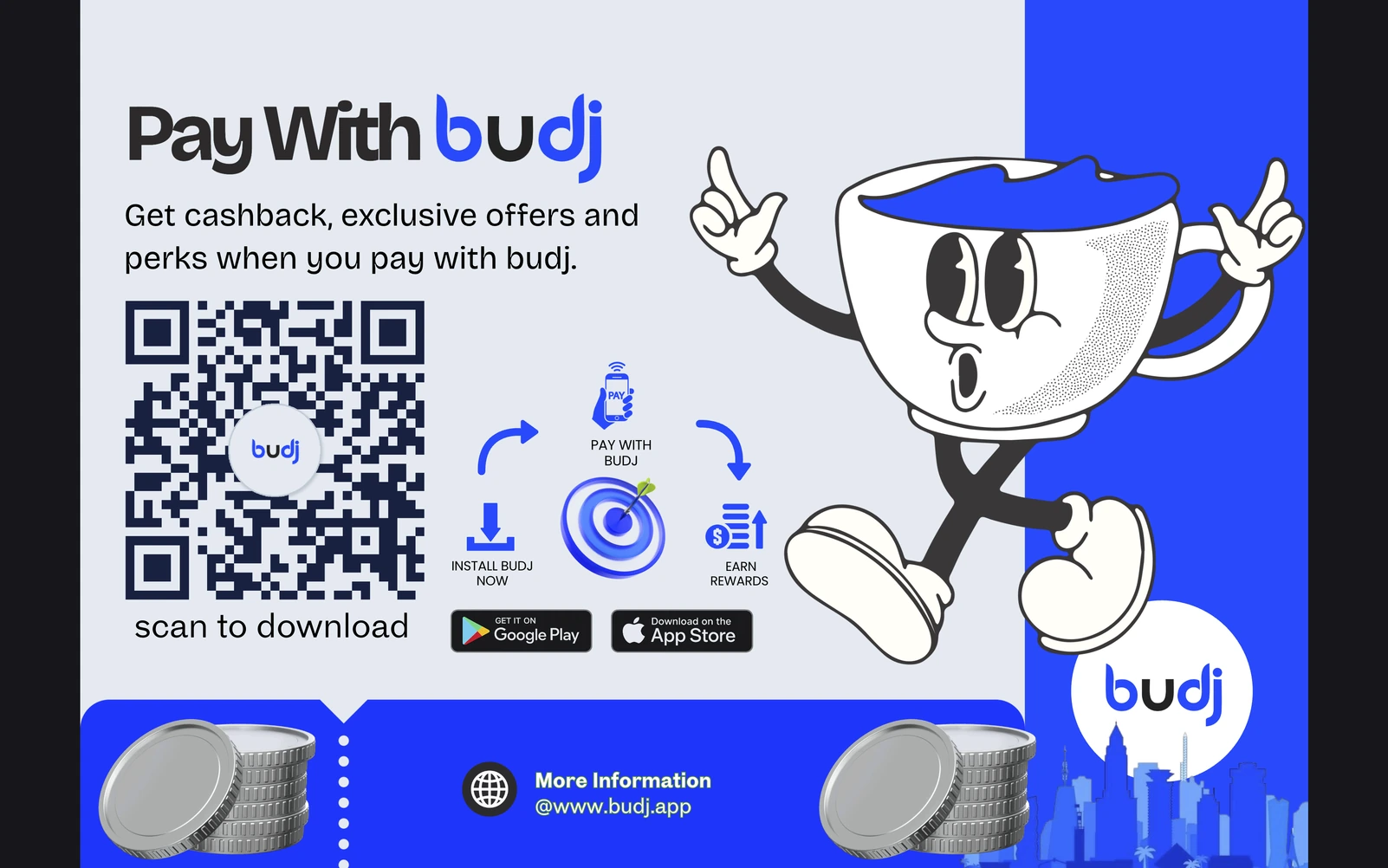 Pay With Budj — Cup Character