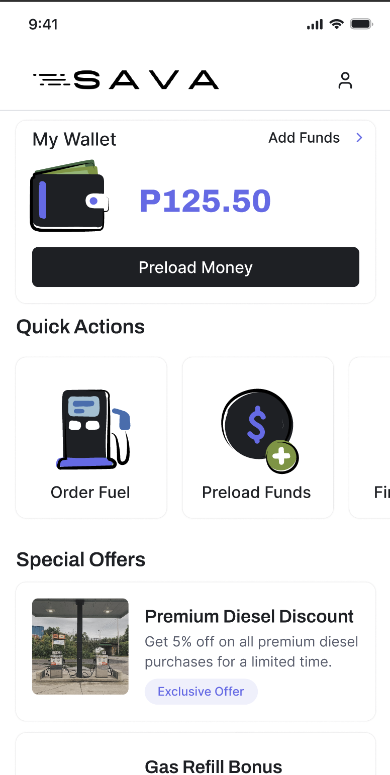 Sava wallet interface